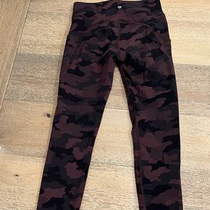 Lululemon Invigorate High Rise 25” Heritage 365 Camo Brown Earth Multi Size 6